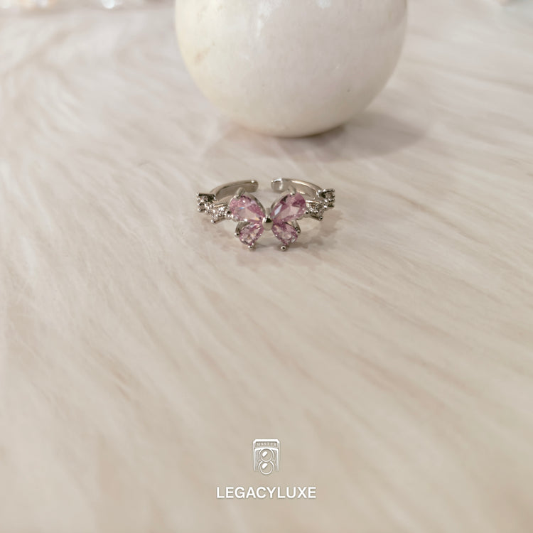 pink butterfly ring