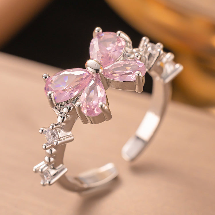 pink butterfly ring