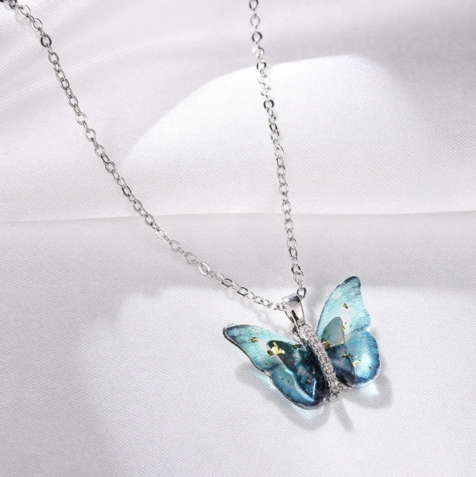 Blue Fantasy Butterfly Necklace