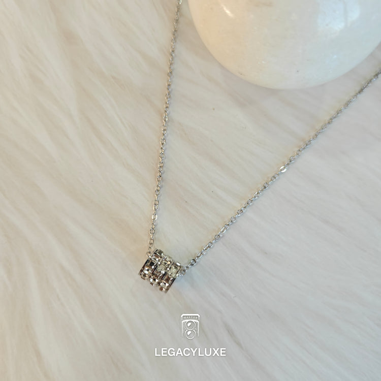 Crystal Trio Barrel Necklace