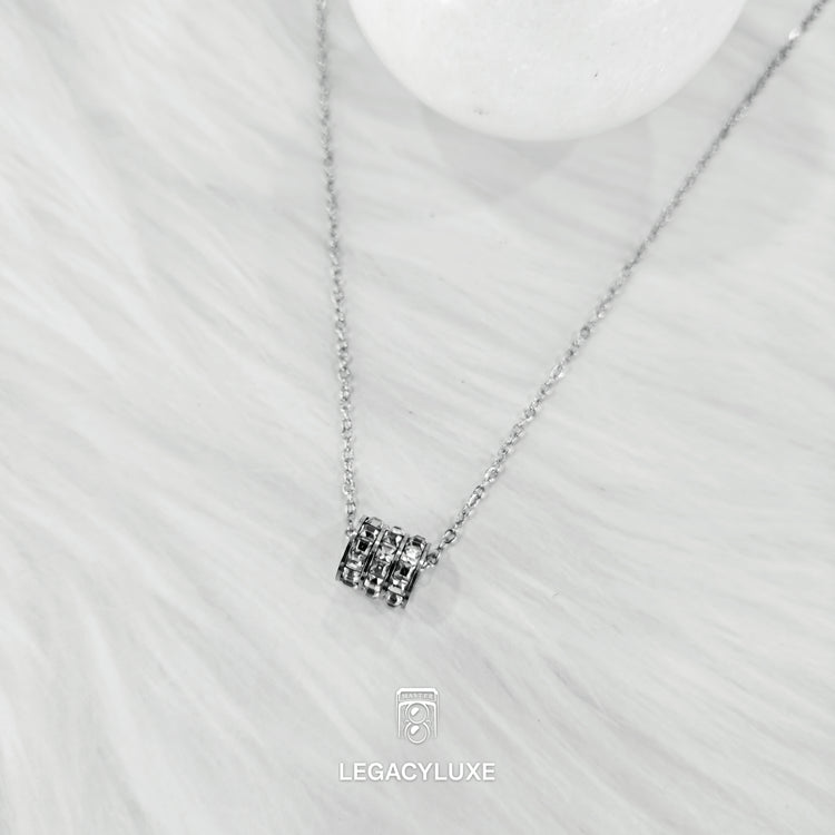 Crystal Trio Barrel Necklace