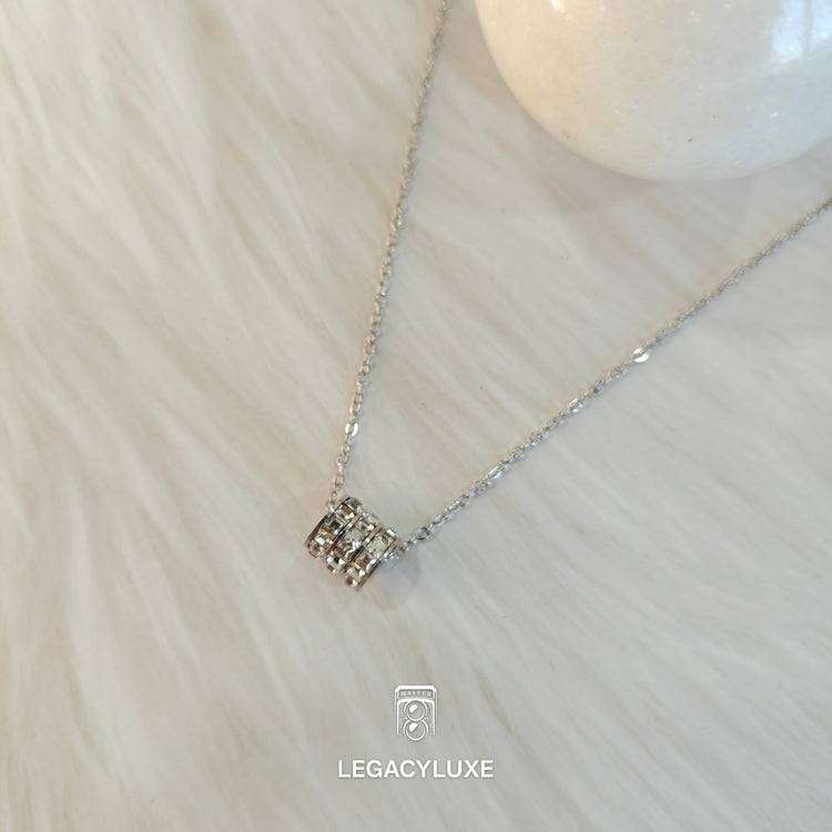 Crystal Trio Barrel Necklace