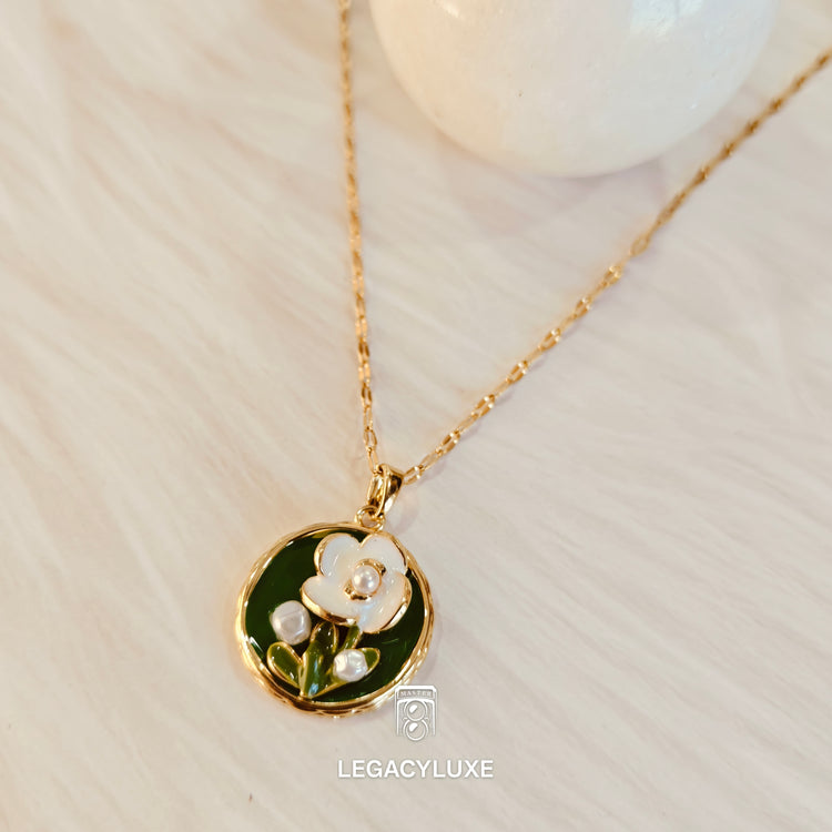 RoyalGreen Floral Necklace