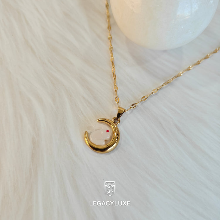 Crescent Glow Rabbit Necklace