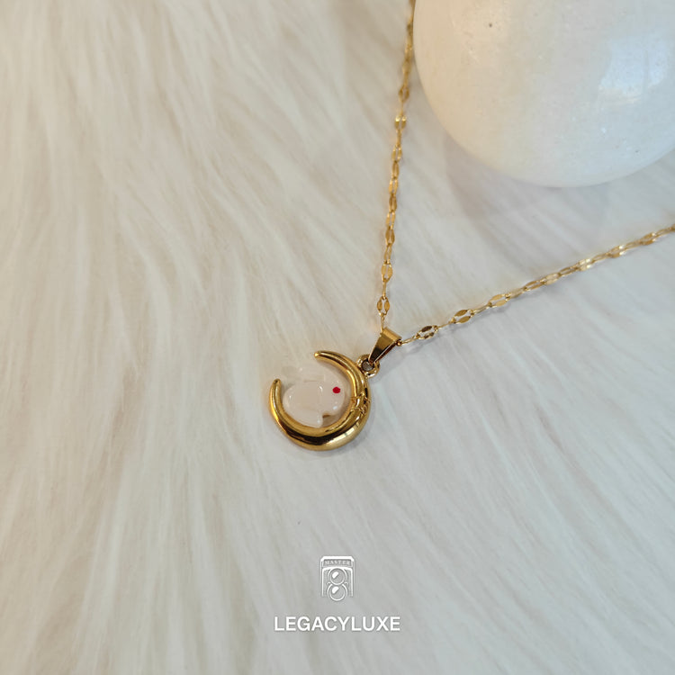 Crescent Glow Rabbit Necklace