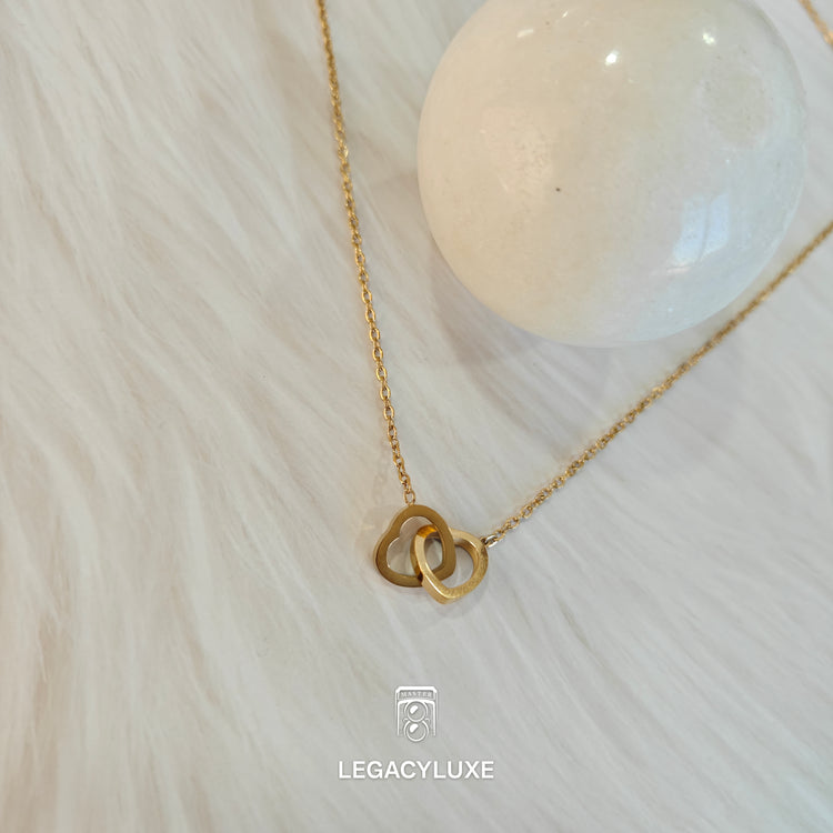 Golden Twin Hearts Necklace
