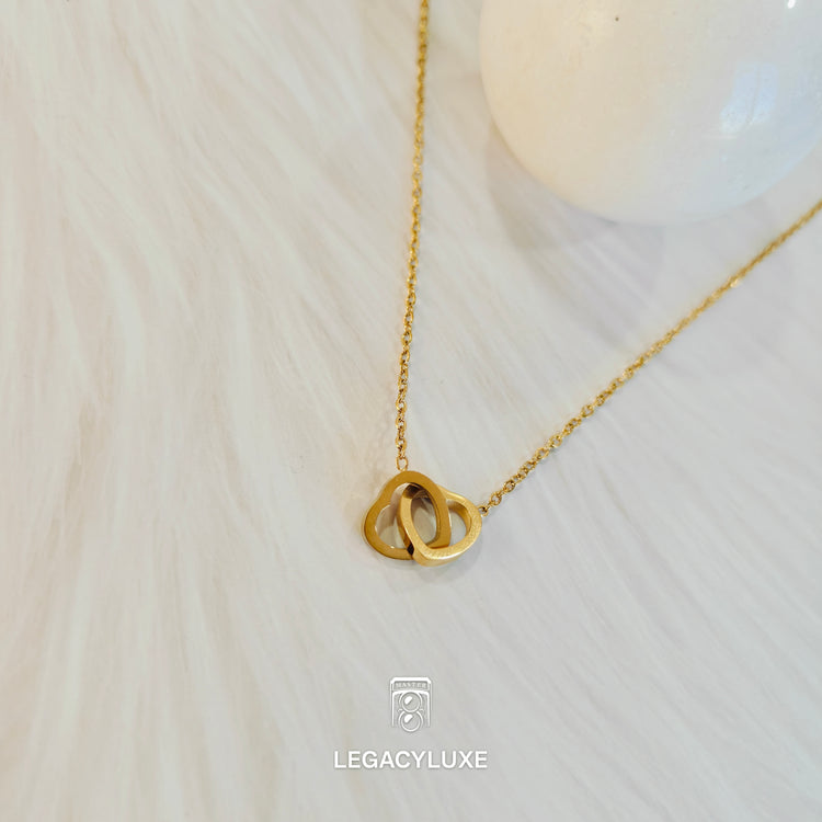 Golden Twin Hearts Necklace