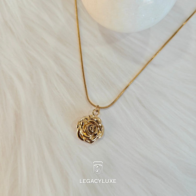 Golden Rose Bloom Pendant