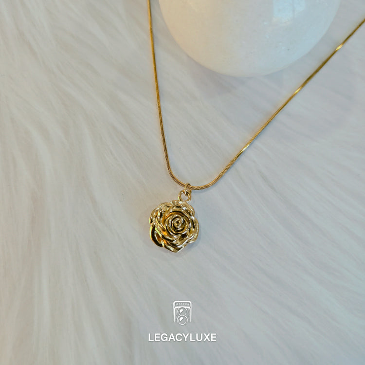 Golden Rose Bloom Pendant