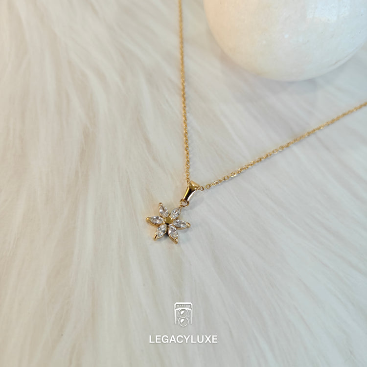 Crystal Flower Star Necklace
