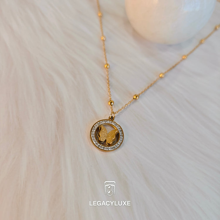 Eternal Butterfly Medallion Necklace