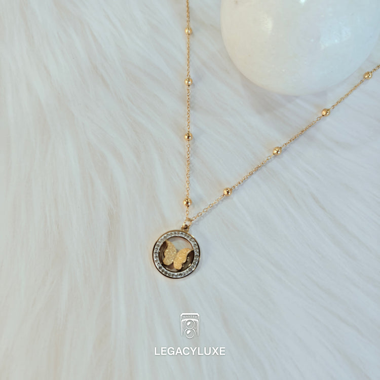 Eternal Butterfly Medallion Necklace
