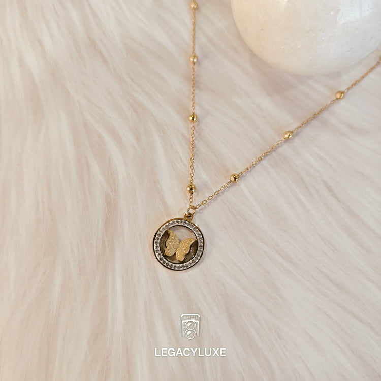 Eternal Butterfly Medallion Necklace