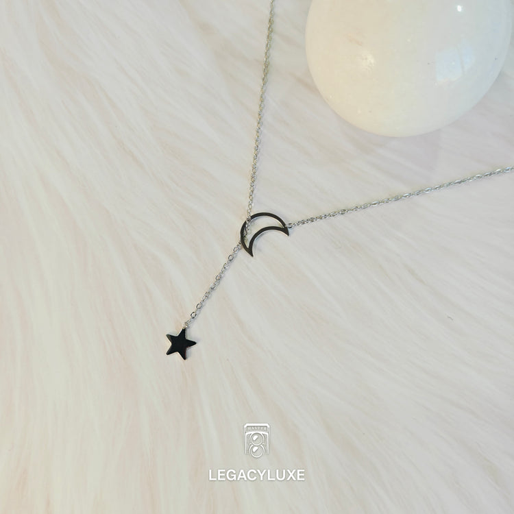 dream moon & star necklace -silver