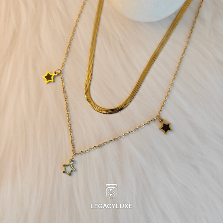 Black & Bloom Layers Necklace