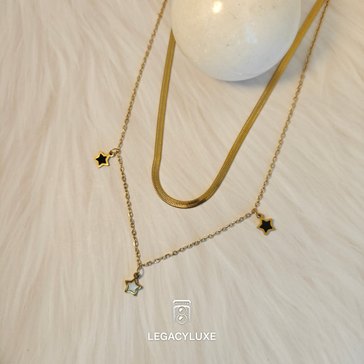 Black & Bloom Layers Necklace