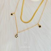 Black & Bloom Layers Necklace