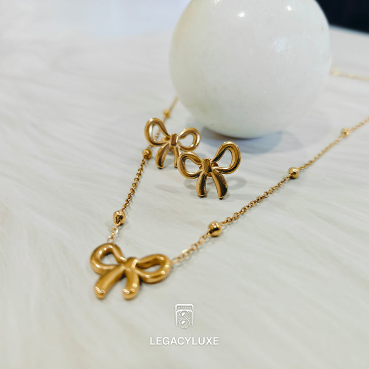 GoldenCharm Bow Jewelry Set