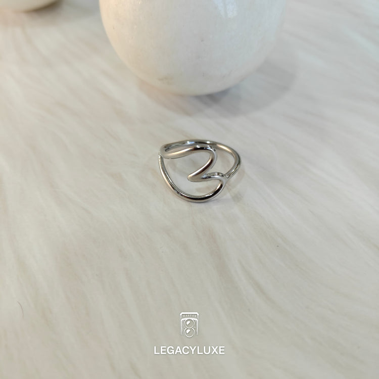 silver Heartbeat Minimalist Ring