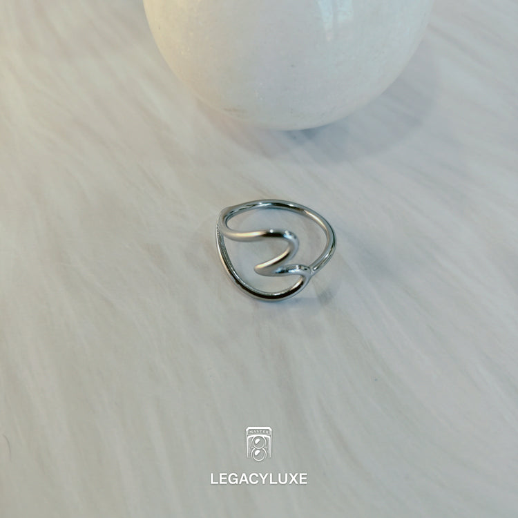 silver Heartbeat Minimalist Ring