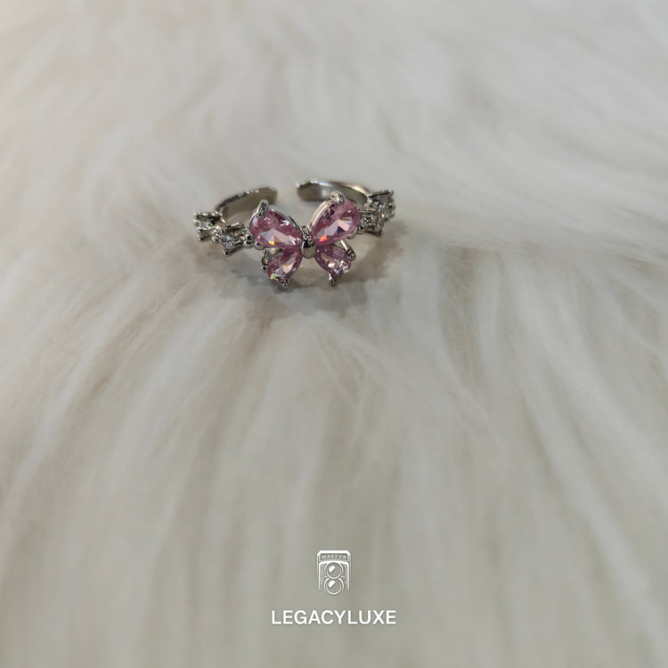 pink butterfly ring