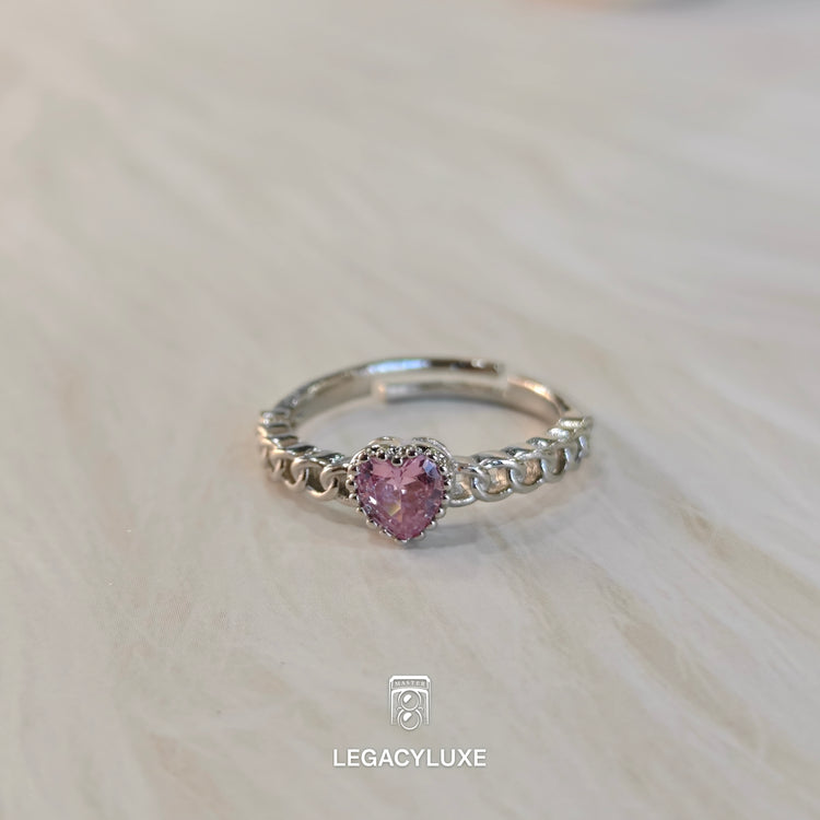 small pink heart diamond ring