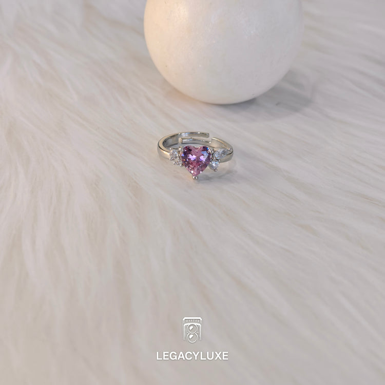 big pink heart diamond ring