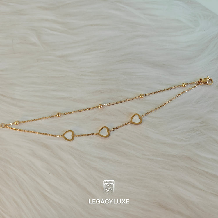 white pearl heart bracelet
