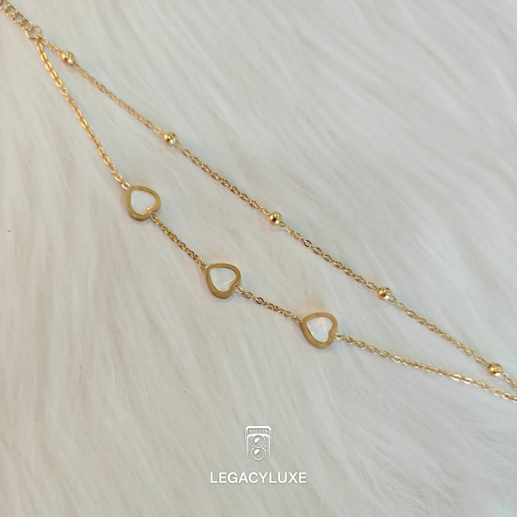 white pearl heart bracelet