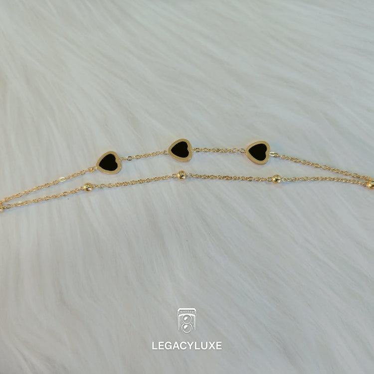 black pearl heart bracelet