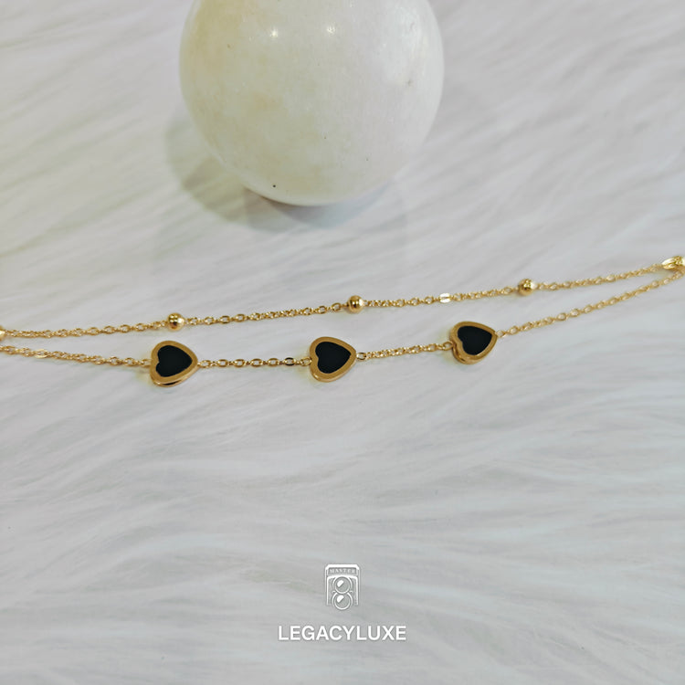 black pearl heart bracelet