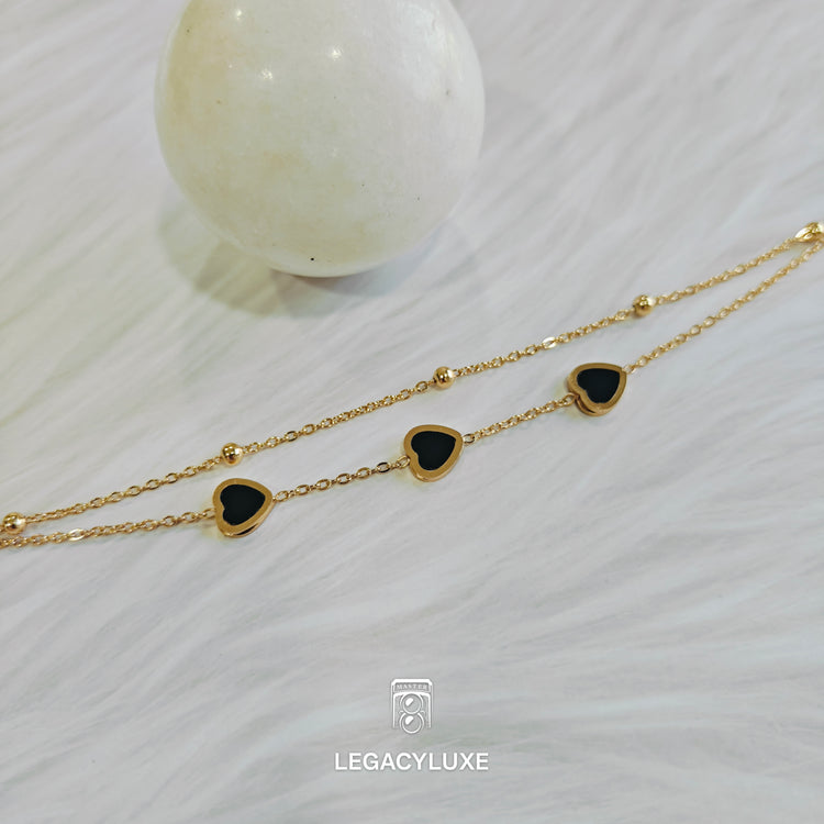 black pearl heart bracelet