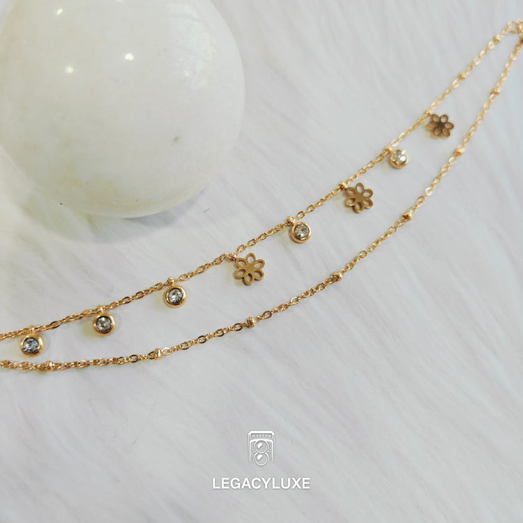 CelestiDangle Dual-Layer Gold Bracelet