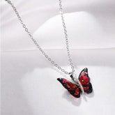 red butterfly necklace