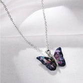 purple & black butterfly necklace