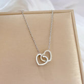 double heart ring necklace