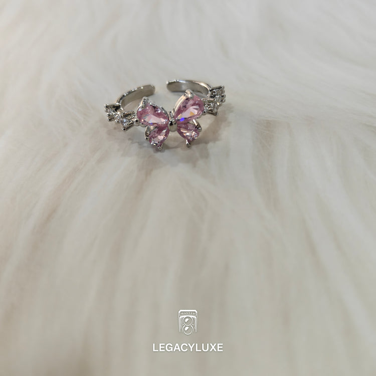 pink butterfly ring