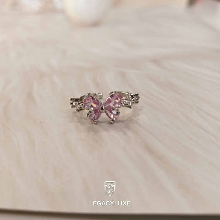 pink butterfly ring