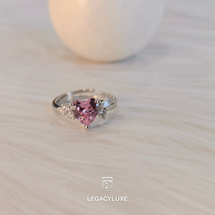 big pink heart diamond ring