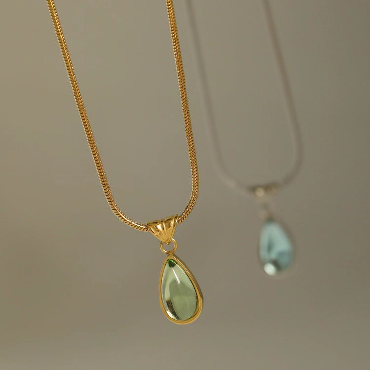 Natureluxe Drop Necklace - blue