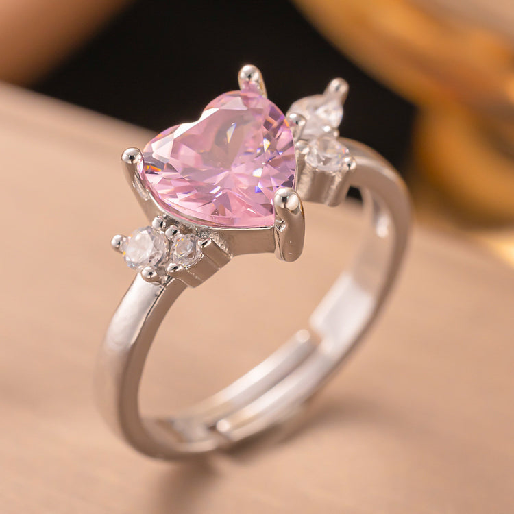 big pink heart diamond ring