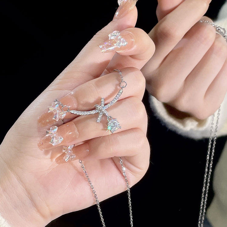 Bowknot Water Drop Dream Necklace