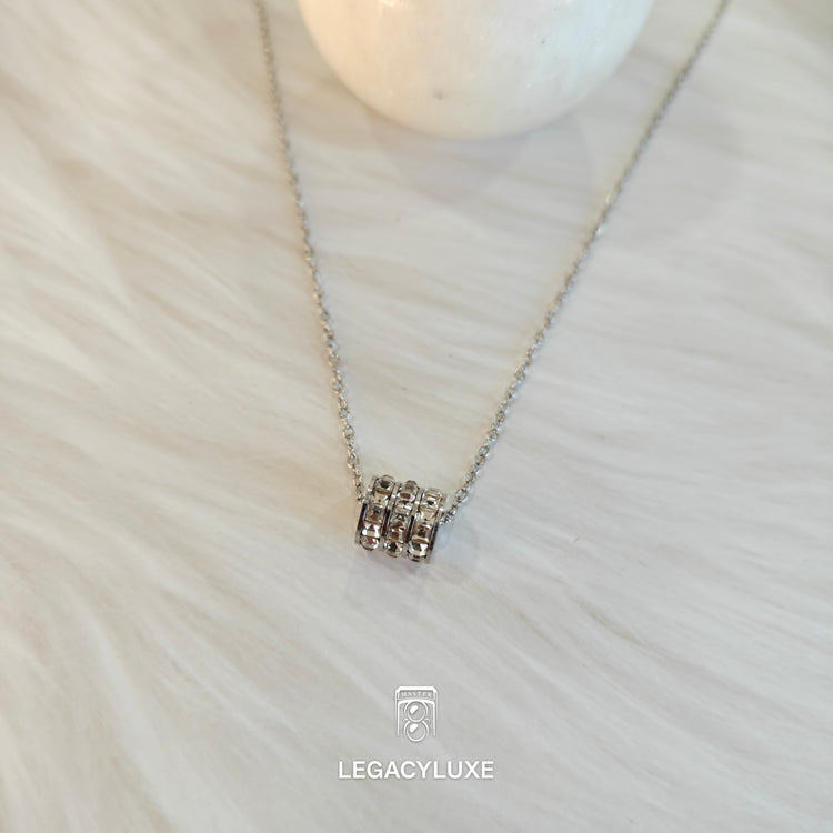 Crystal Trio Barrel Necklace