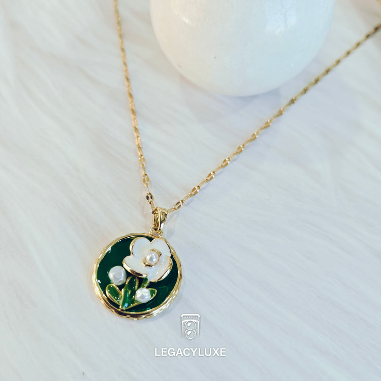 RoyalGreen Floral Necklace