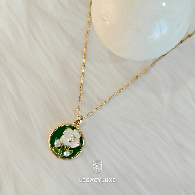 RoyalGreen Floral Necklace