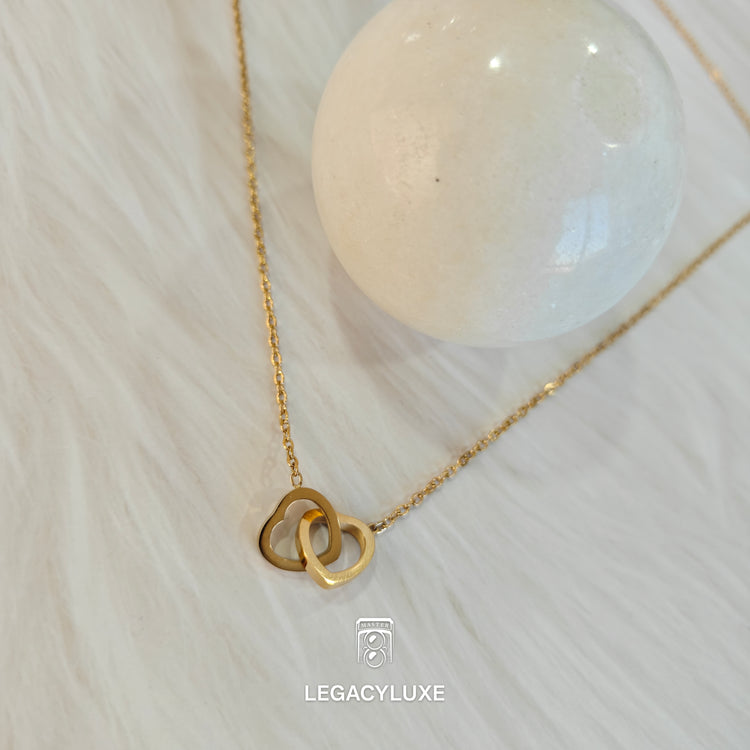Golden Twin Hearts Necklace