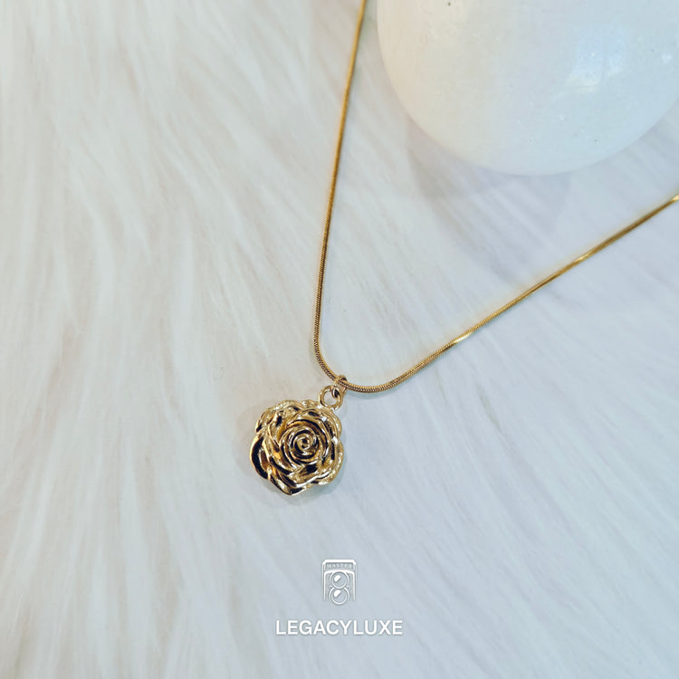 Golden Rose Bloom Pendant