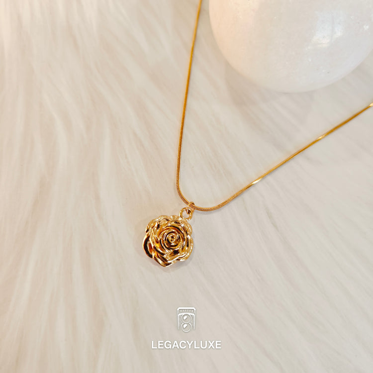 Golden Rose Bloom Pendant