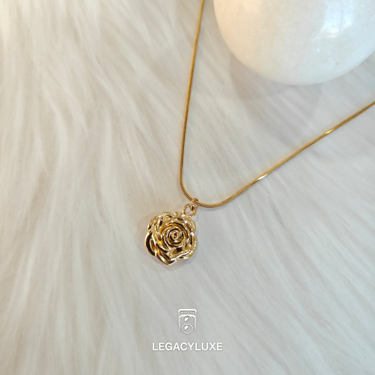 Golden Rose Bloom Pendant
