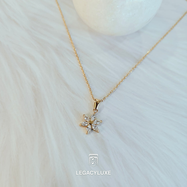 Crystal Flower Star Necklace